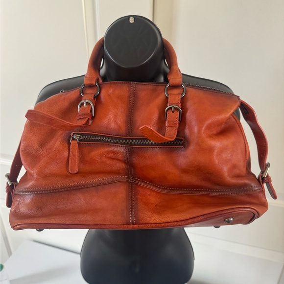 Women's Leather Satchel Bag in Saddle Brown - Picture 3 of 6